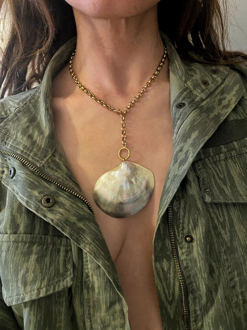 Wholesale Jewelry Casual Simple Style Sun Shell Titanium Steel Beaded Pendant Necklace display picture 2