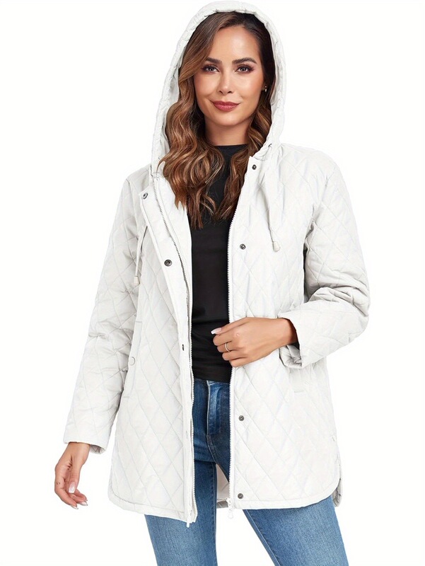 M 57435 Diamond Quilted Hooded Jacket Diamond Quilted Jacket