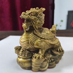 铜龙龟摆件金钱八卦聚宝龙龟铜母子龙头龟家居店铺办公室装饰摆设