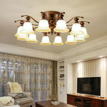 法式中古风客厅吊灯美式简约灯具餐厅主灯2025年新款复古中山吊灯