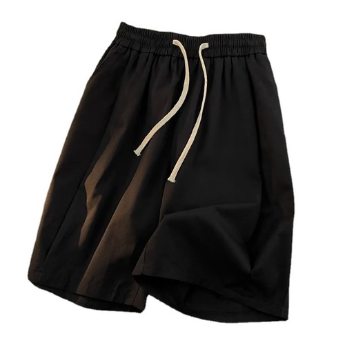 Workwear shorts for men, summer American high street outerwear, mid-thigh thin straight leg casual five-pocket pants for men, large size