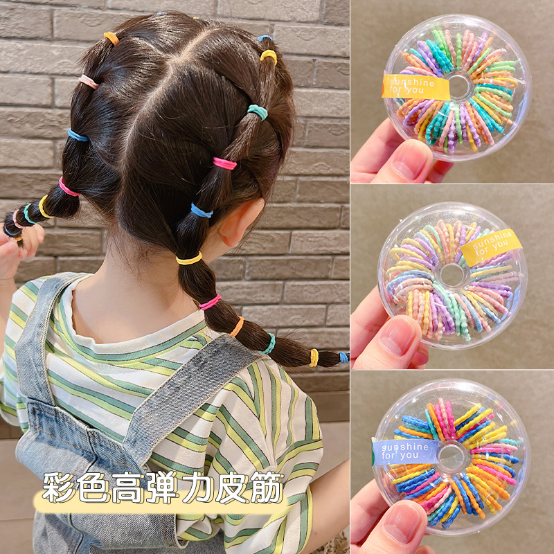 Cuerda de pelo de los niños no daña el pelo banda de goma elástica alta Banda de goma colorida de las niñas cabeza cuerda accesorios para el cabello del bebé 2023 Nuevo