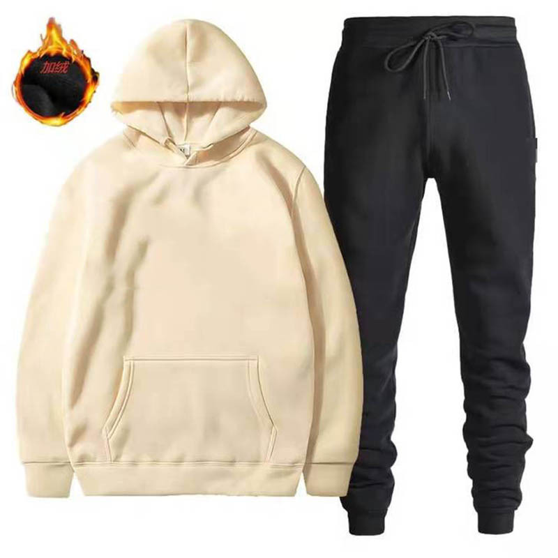 001 New Autumn And Winter Teenagers, Casual Running Sports Hoodie Men, Two-Piece Sweatshirt Set For Men_voghion.com