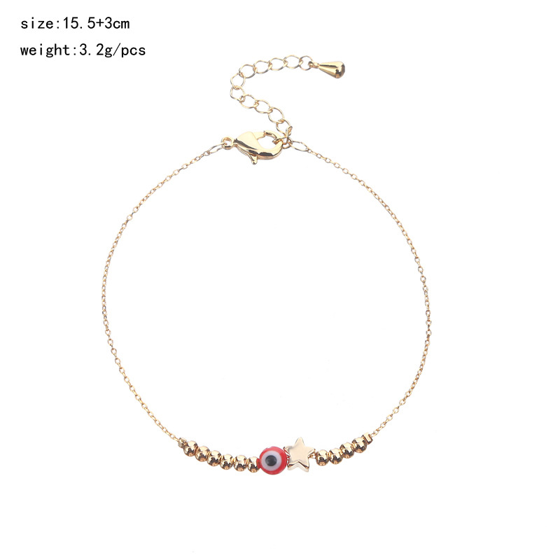 Fashion Devilu0027S Eye Star Copper Beaded Bracelets 1 Piece