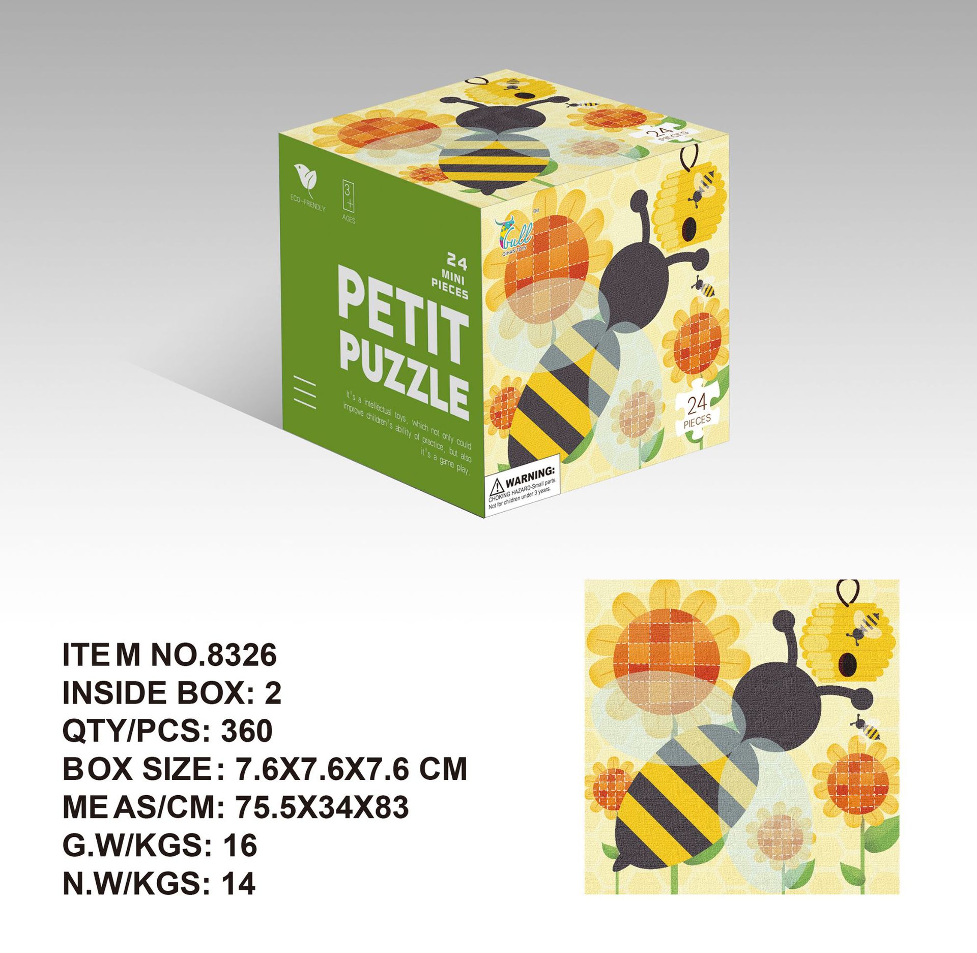 Mini 24 unidades rompecabezas de papel los niños educación temprana juguetes kindergarten regalo para 3 años embalaje inglés