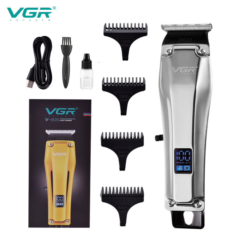Retro Pompadour Hair Clipper Metal LCD Digital Display USB Rechargeable for Salon And Home Use_voghion.com