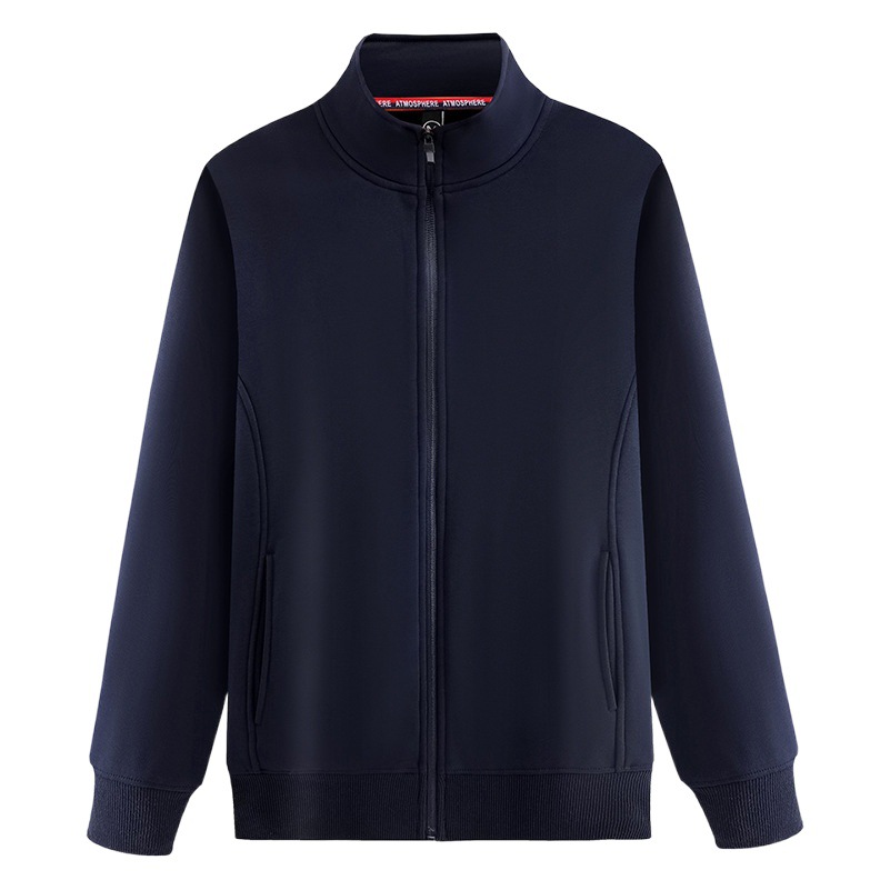 Sudadera de invierno con cuello alto y cremallera, de terciopelo Silver Fox, con logotipo personalizado impreso y bordado, chaqueta de trabajo de oficina, ropa para actividades al aire libre