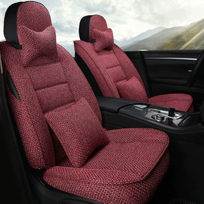 Linen Fabric Car Seat Cushion, Fully: Four Seasons Pad