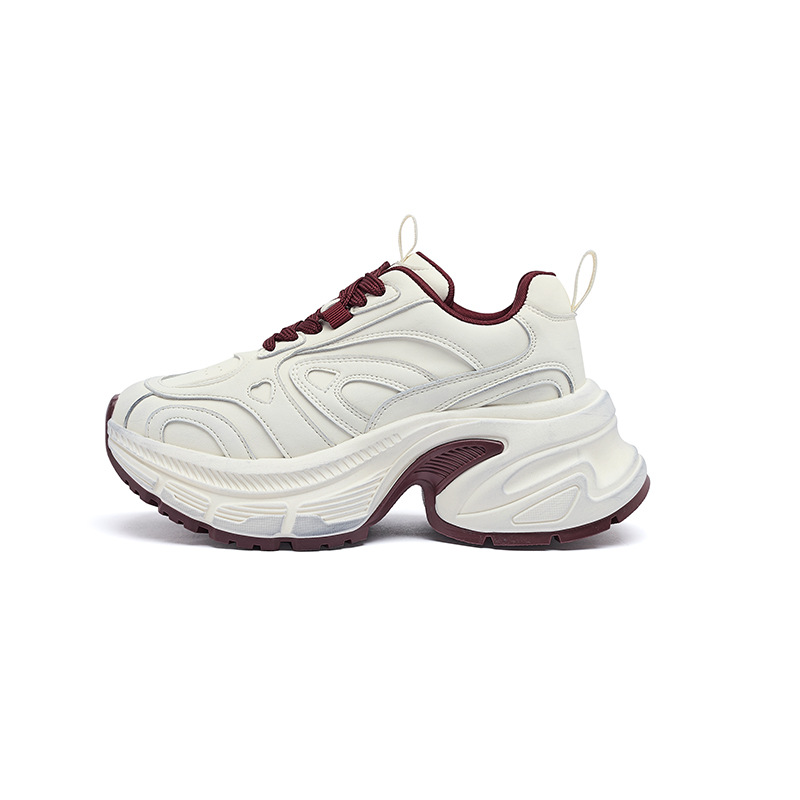 Augu Shi Deng zapatos de fondo grueso para padres y mujeres 2026 primavera nuevo ligero mostrando pies pequeños zapatos deportivos casuales zapatos para correr