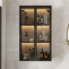 太空铝合金卫生间吊柜防潮浴室收纳柜壁挂墙置物柜墙上玻璃储物柜