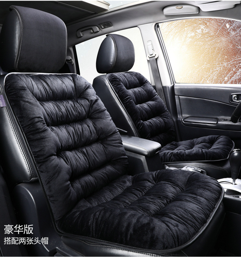 Car Cushion Warm Seat Cushion Cover Single Piece with Backrest Thickened Plush Car Seat Car Interior Supplies Source Factory