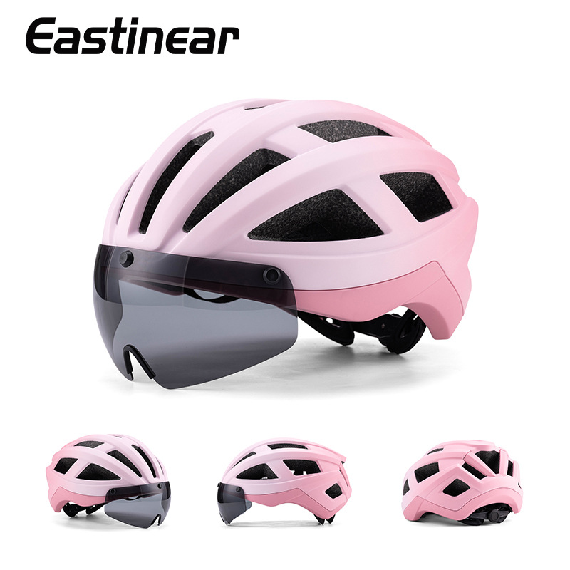 고글이 달린 복숭아 가루 이중 쉘 가장자리