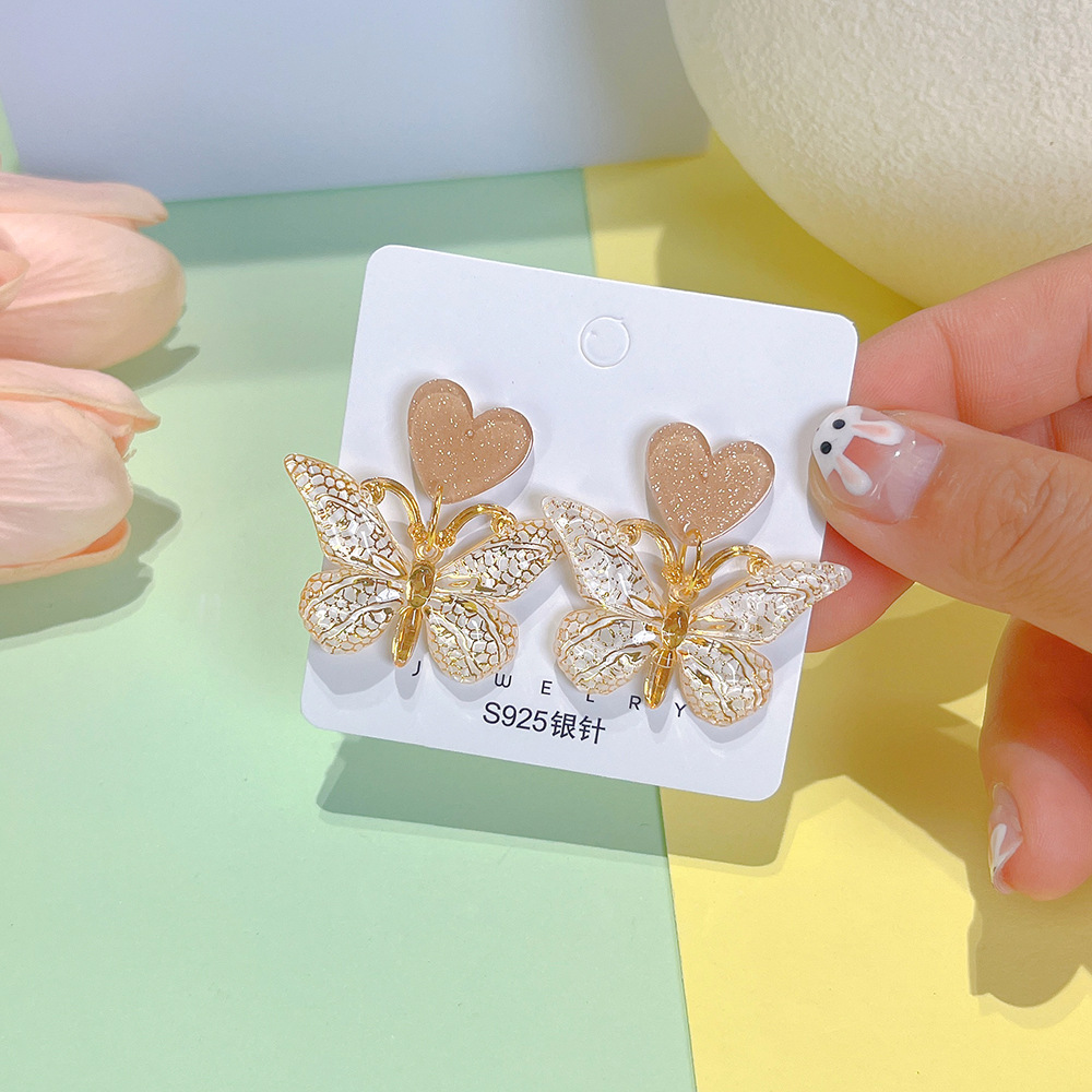 6g Weight Drop Earrings Classification 1 Pair Quantity 1 Pair Sweet Heart Shape Printing Arylic Drop Earrings