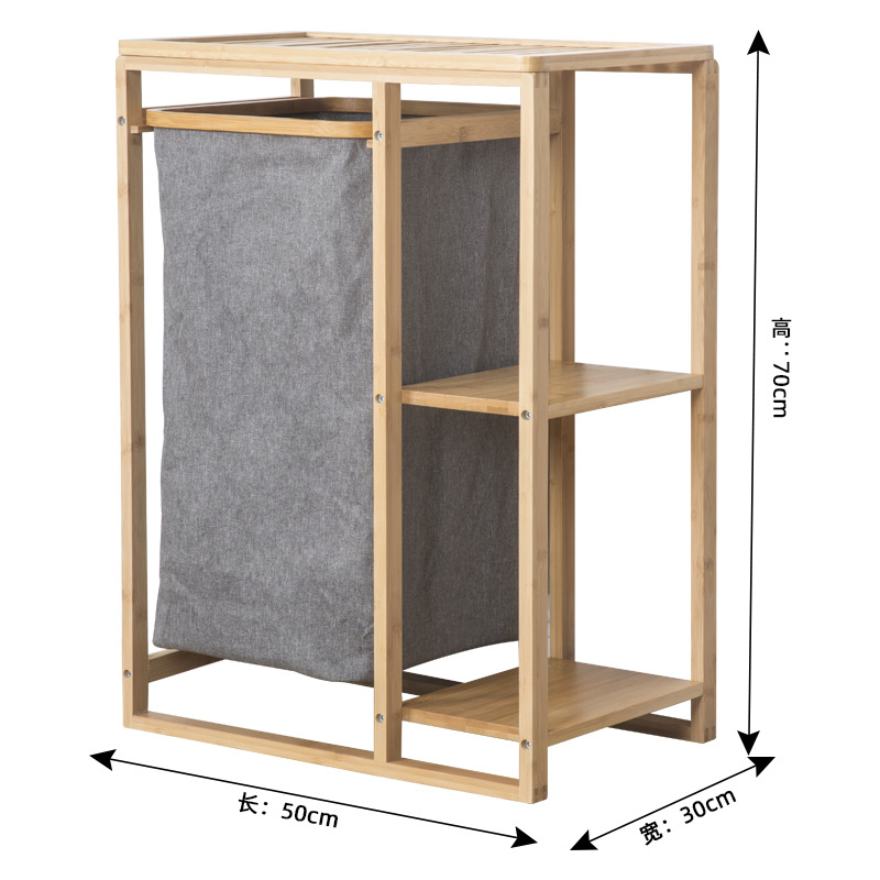 Rack de almacenamiento de ropa sucia rack de almacenamiento de baño rack de almacenamiento de ropa sucia cesta de tela de bambú Estilo Amazon