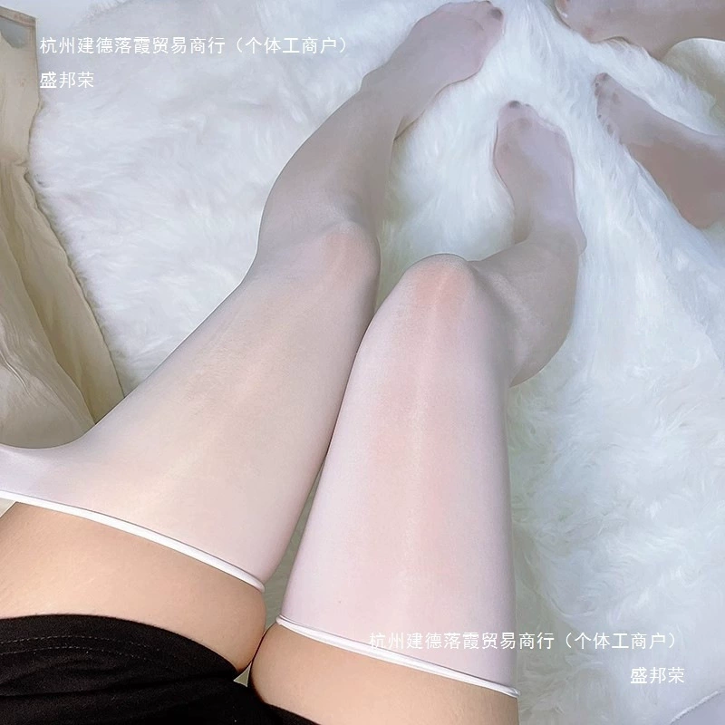 Блестящие чулки, конское масло, светоотражающий белый шелк выше колена, серые красные чулки без каймы, длинные носки до бедра.