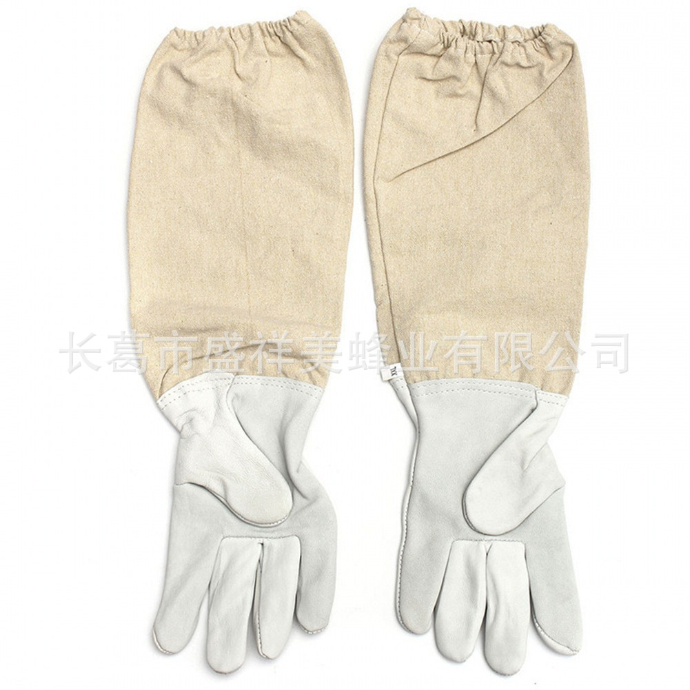 Apicultura herramienta abeja engrosada traje espacial blanco traje de abeja dividida de una pieza traje espacial blanco con traje de guantes de piel de oveja