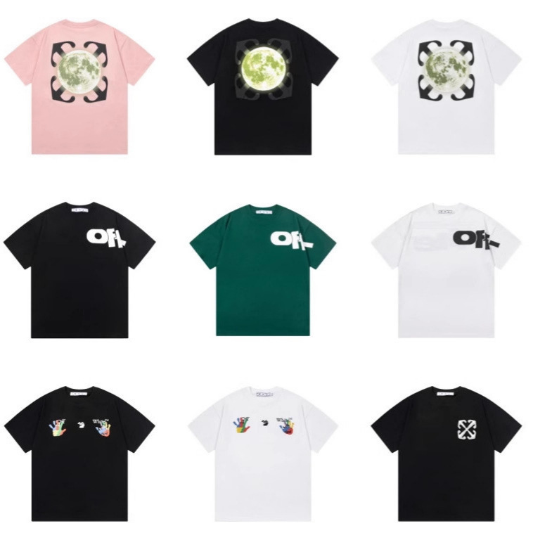 Foreign Trade Wholesale Trendy Brand High-Quality Off Short-Sleeve Ow Trendy Brand Dissolving Arrow Gradient Starry Sky Print T-Shirt Amazon Foreign Trade Wholesale Trendy Brand High-Quality Off Short-Sleeve Ow Trendy Brand Dissolving Arrow Gradient Starry Sky Print T-Shirt Amazon