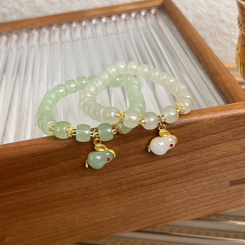 Chinoiserie Rabbit Stone Polishing Womenu0027S Bracelets