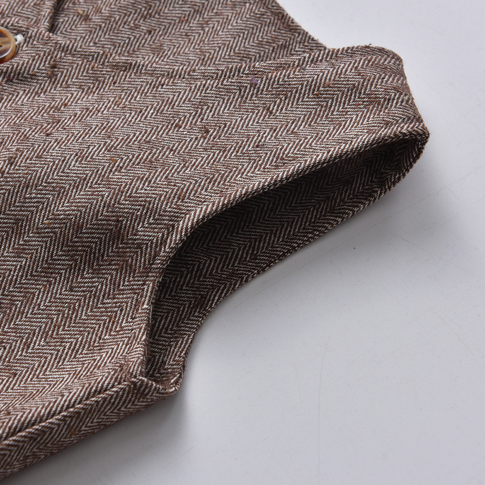 Kannerkleeder Hierscht Jongen- an Härenkostüm Kanner-Set mat laangen Äermelen, Kottenghemdwesten, Hosenträger, dräideelegt Set_voghion.com