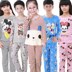 Kids' Summer Long-Sleeve Pajamas for Boys and Girls | Spring/Fall Thin-Style Boys' Home Wear Set | Southeast Asia Cross-Border Product