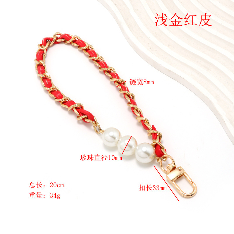 Xiaoxiangfeng パール延長チェーン椿携帯電話ストラップ携帯電話ストラップバッグハンドヘルドレザーショートバッグチェーン|undefined