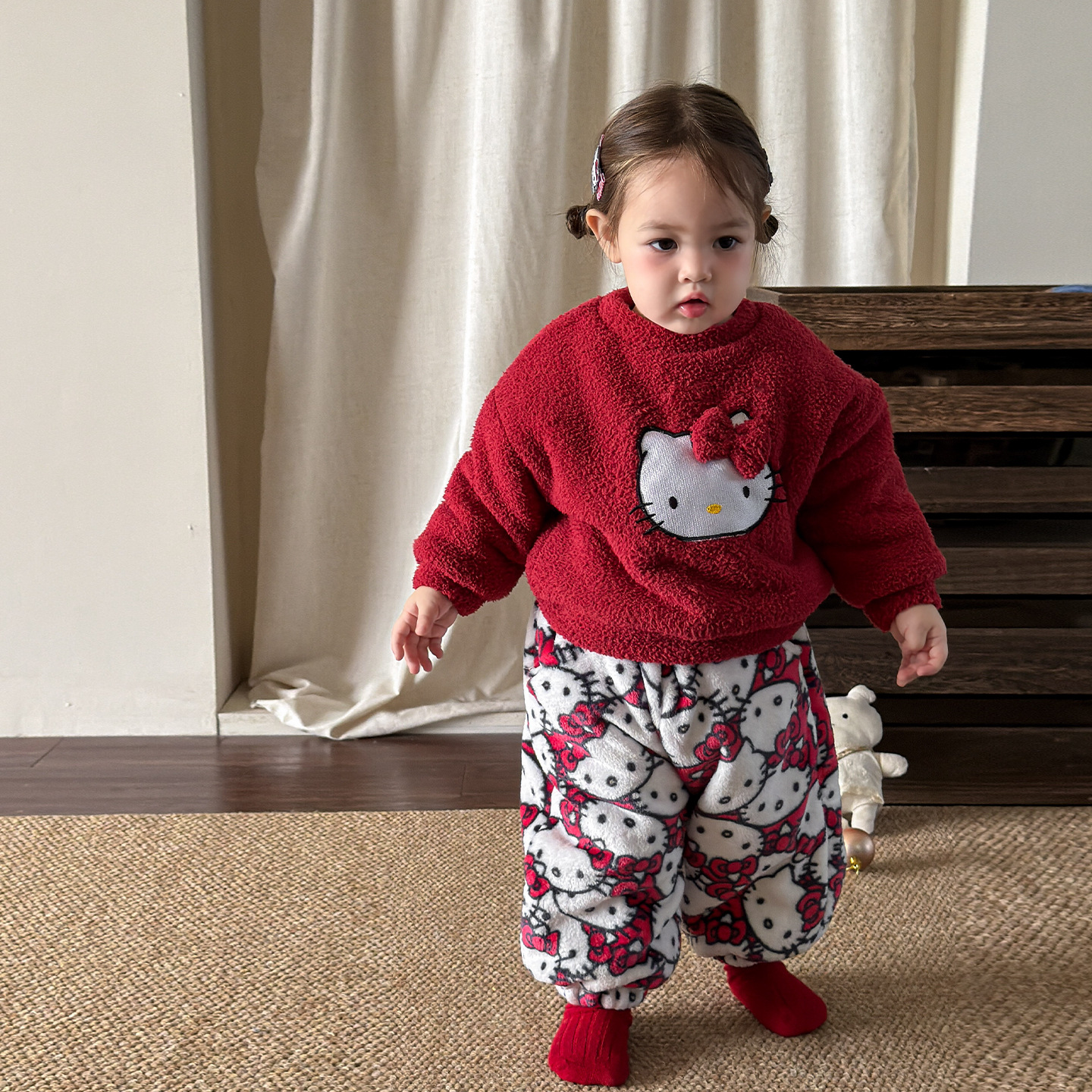 Sugar Pear ropa infantil pijamas de invierno para niños 2025 franela niñas ropa de hogar conjunto de ropa de terciaria ropa de bebé
