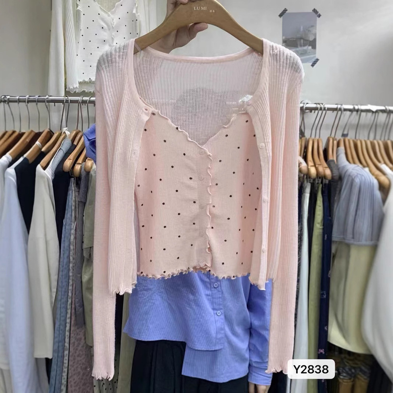 French-style Gentle Long-sleeved Round Neck Cardigan Women's Summer New Ice Silk Thin Sunscreen Top