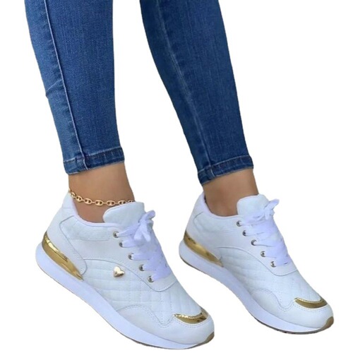 Women's Large Size Athletic Sneakers - Spring and Autumn New Breathable Color-blocked Casual Running Shoes
