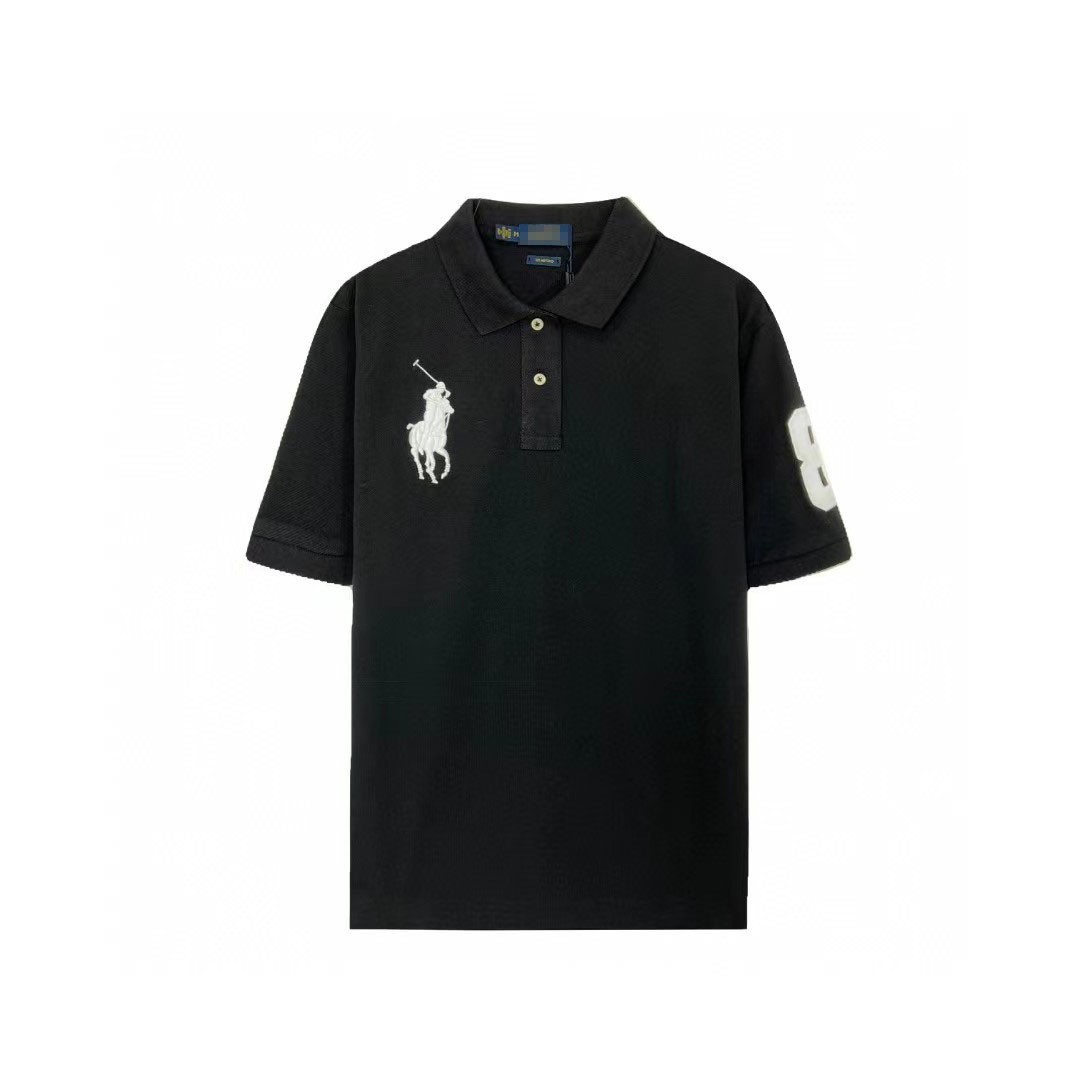 Verano 2023 nueva solapa americana de dos piezas de manga corta Camiseta polo camisa bordada casual de negocios camiseta superior