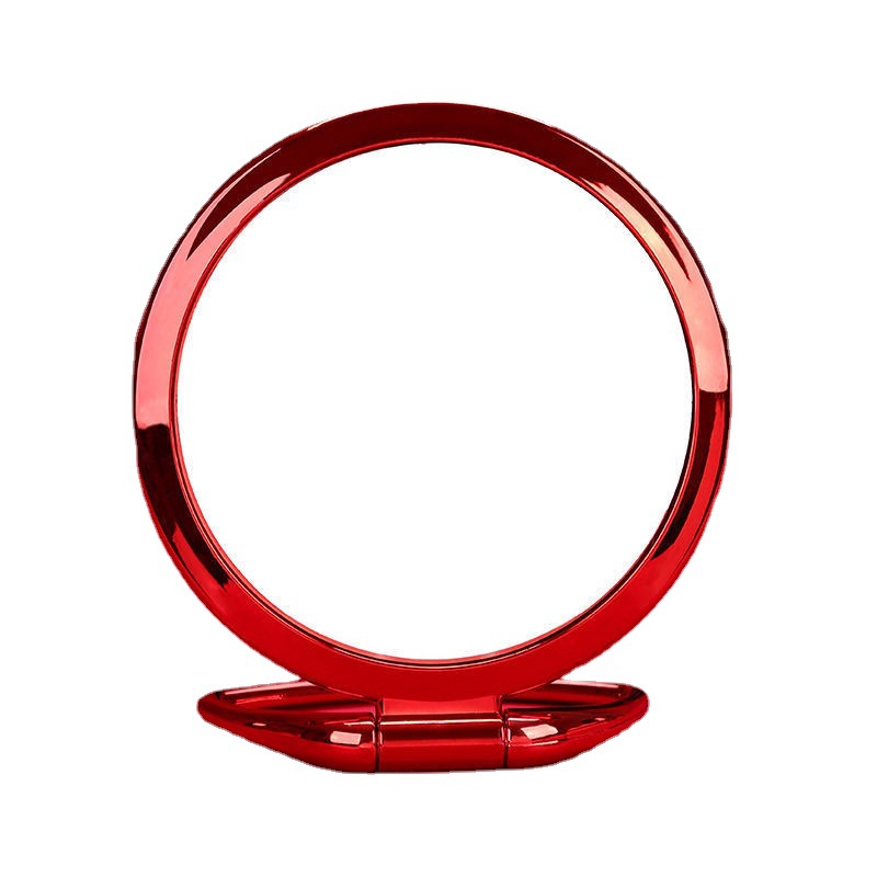 Espejo de boda al por mayor artículos de dote de novia espejo de doble cara maquillaje de boda de mujer espejo de columna roja