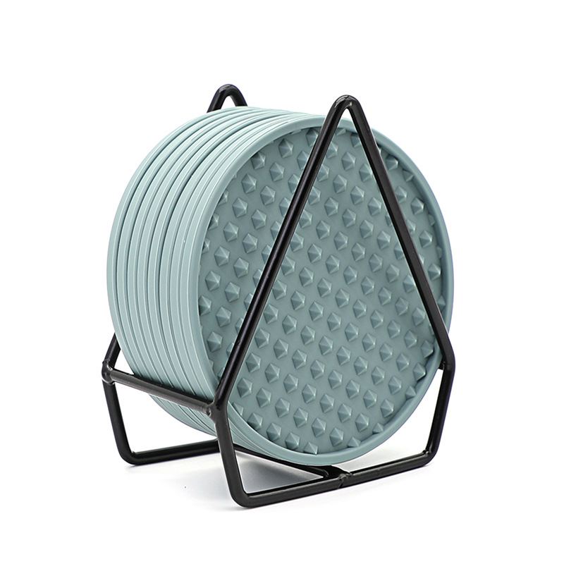 Pentagram posavasos resistente al calor posavasos alimentos grado silicona Morandi color 10cm ronda posavasos logotipo imprimible