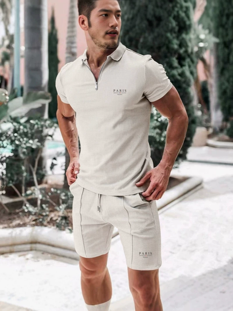 Shorts, trousers, summer set, T-shirt for leisure, European style, with short sleeve, oversize