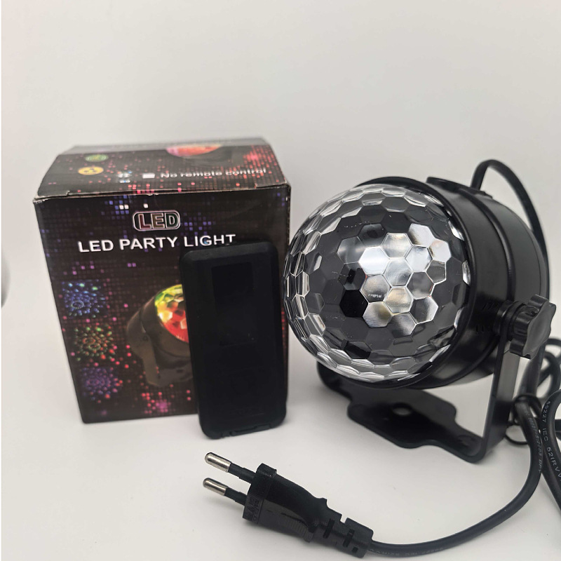 Bola Mágica LED Giratoria con Control Remoto Transfronterizo, Luz Láser Colorida, Bola Mágica de Cristal para KTV, Luz Láser para Atmósfera de Escenario