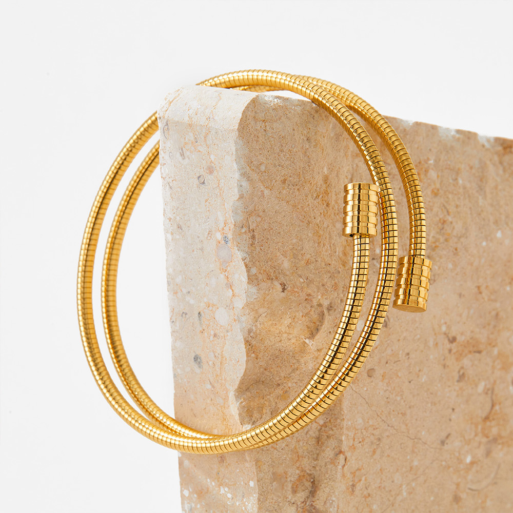 304 Stainless Steel Chain Material 16K Gold, White Gold Plated, Gold Plating Plating Color 1 Piece Quantity PVD Coated Real Gold Plated 16K Gold White Gold Plated Gold Plating Solid Color 304 Stainless Steel Classic Style Waterproof Non Tarnish 304 Stainless Steel Bangle