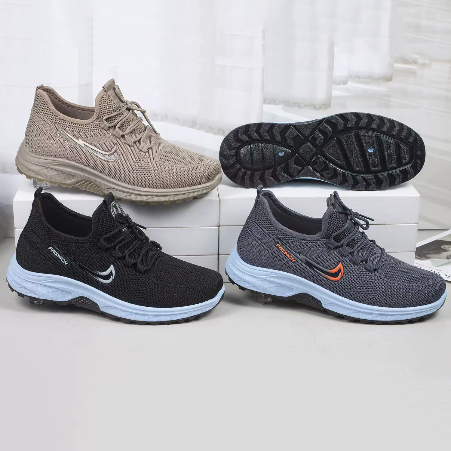 Мужские кроссовки весна 2025, новые повседневные спортивные, в стиле старого Пекина, из ткани, с сетчатым верхом, стелькой из поролона, на шнуровке, с мягкой подошвой.