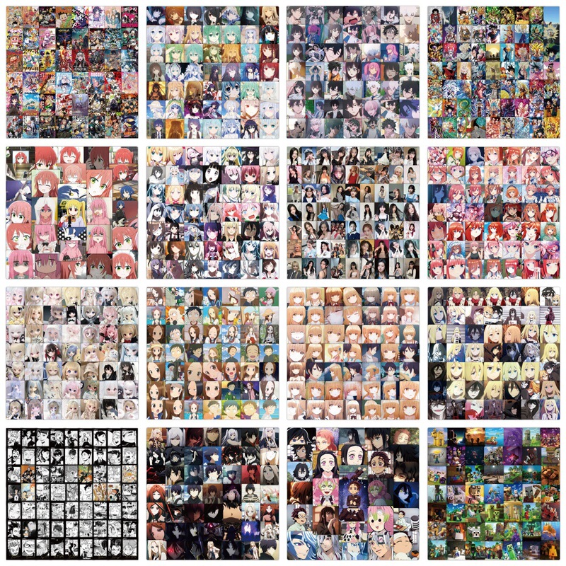 4 Sheets of 59 Stickers Japanese Anime Two-Dimensional Stickers Sanrio Promotional Stickers for the Beginning of School Season Student Toy Stickers Book Cover Stickers