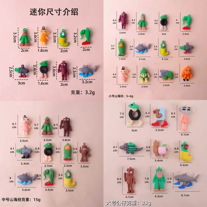 Colgante de hombre de palo de madera transfronterizo Douyin Hot Terrier versión extranjera de Shanhaijing llavero divertido mano abstracta caja ciega accesorios
