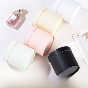 Solid color hug bucket single flower box with lid white mini round small flower hug bucket flower arrangement bucket wholesale
