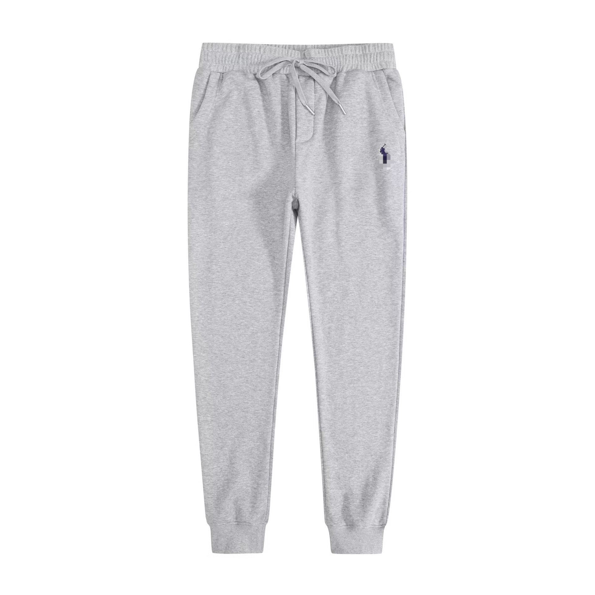 Gray pants-sapphire blue label