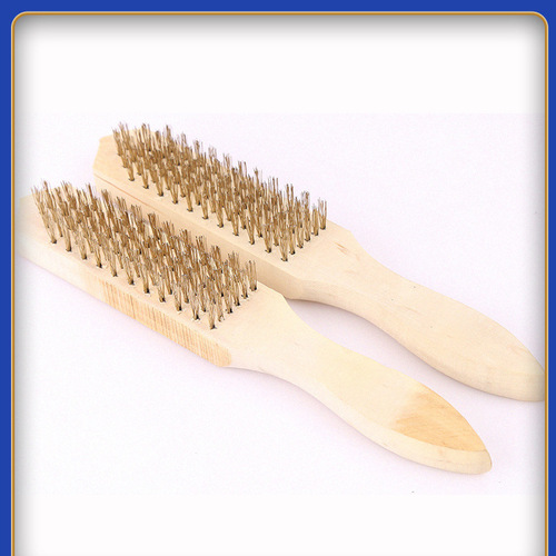 Metal polishing, rust removal, wooden handle wire brush, surface treatment walnut handle brush, play cleaning brush