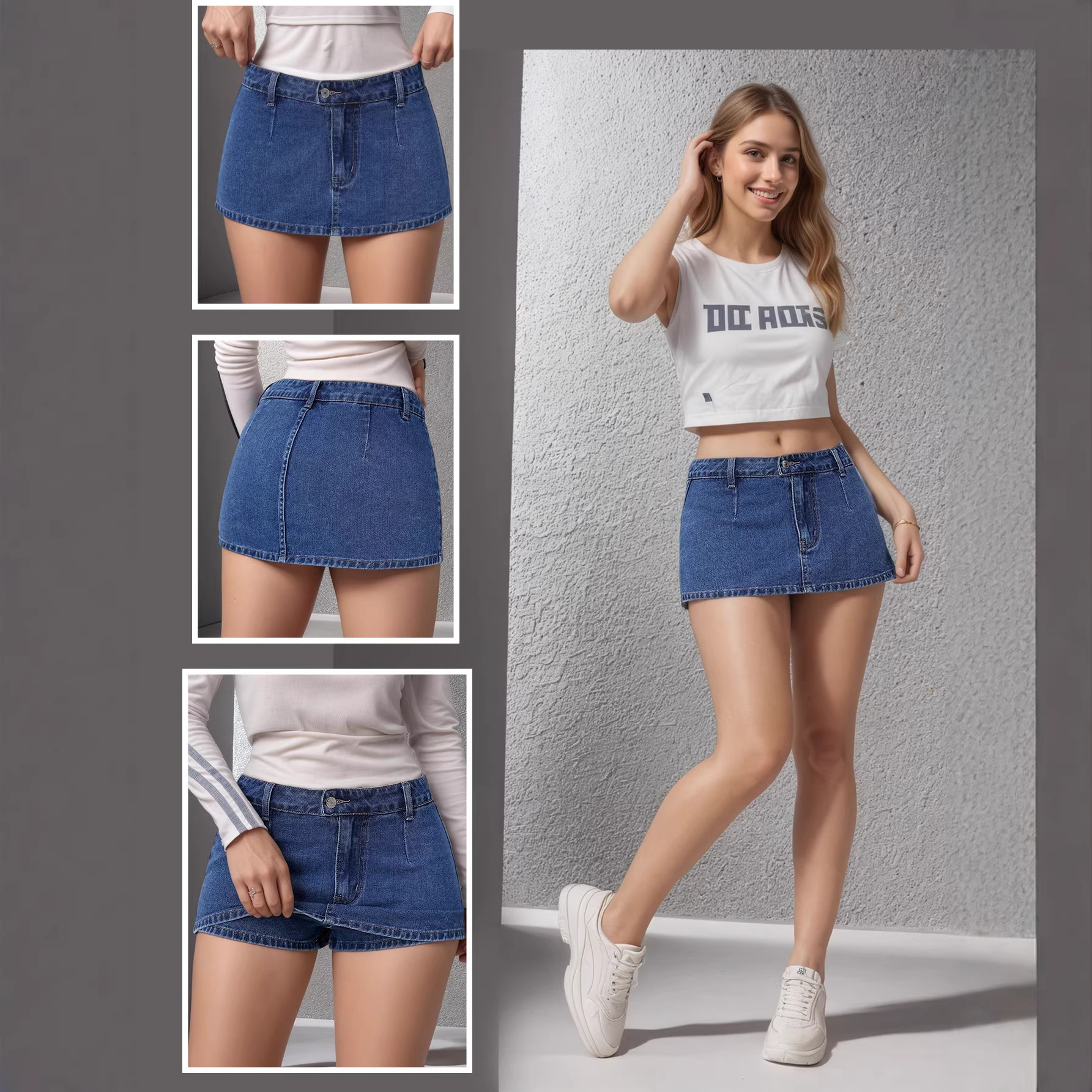 Women's Distressed Denim Shorts Best Selling Style With Lining Fashion Retro Foreign Size Label_ecoleips.com