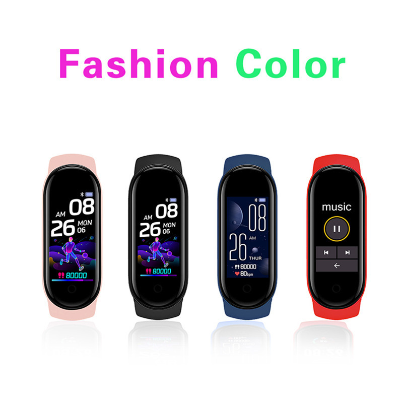 Factory direct M5 smart bracelet men's blood pressure heart rate color screen Bluetooth pedometer sports bracelet watch women's meter 5