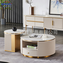 不锈钢轻奢茶几电视柜香槟金套几厂家直销一件代发