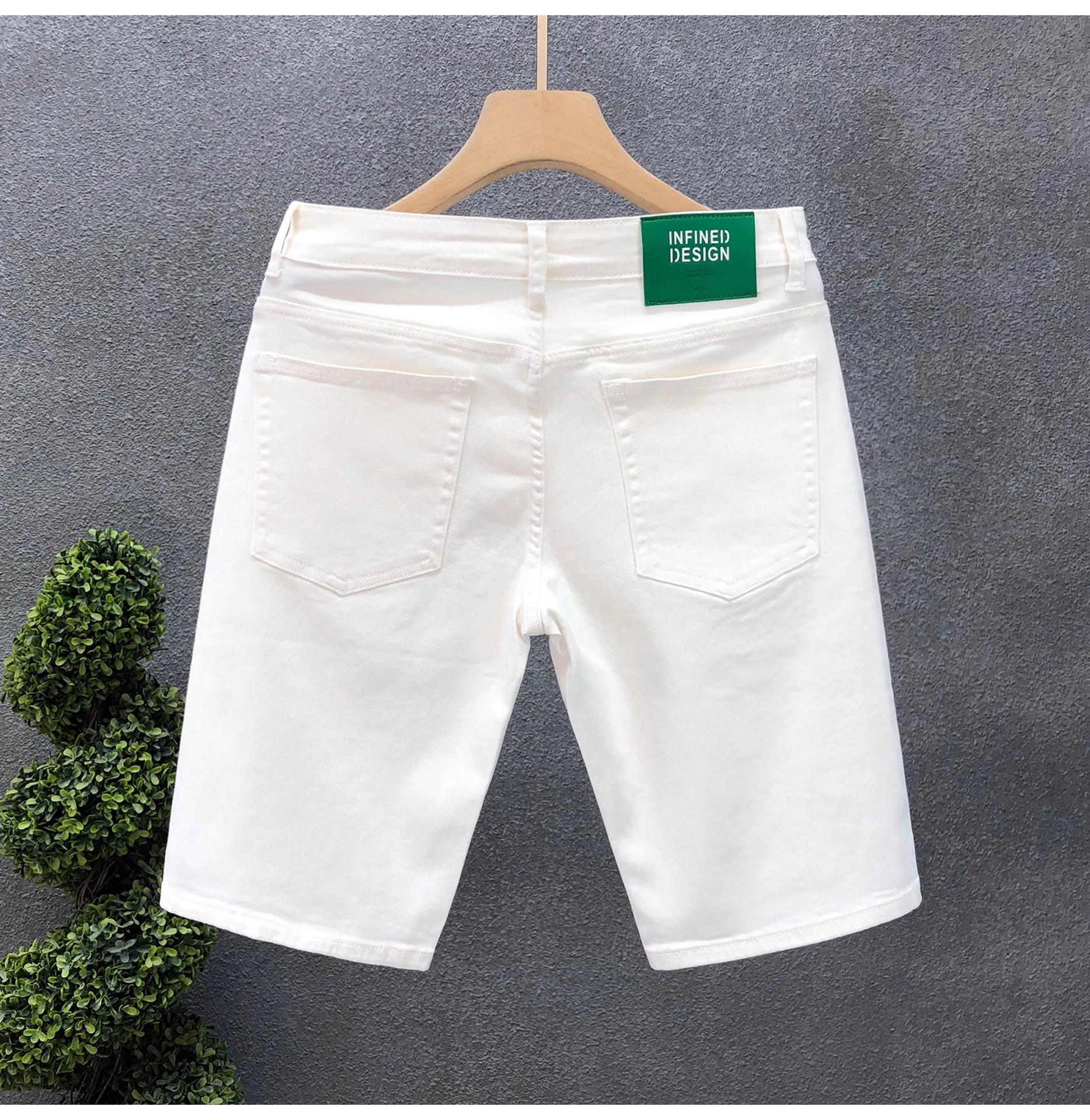 Schlanke Stretch Jeansshorts Für Herren In Blau Für Den Sommer_voghion.com