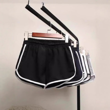 透气运动短裤女夏家居休闲短裤纯色时尚瑜伽沙滩裤糖果色热裤短裤