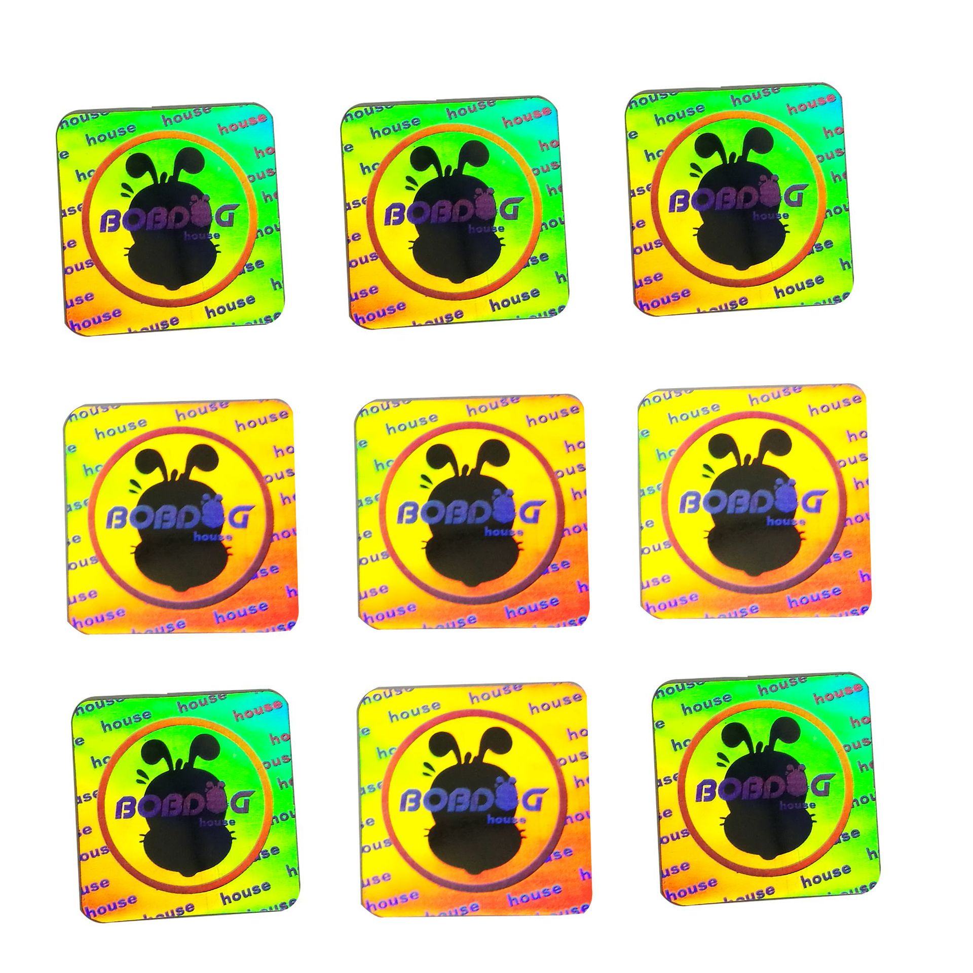 流水号激光镭射全息标 透明全息标 圆形方形不规则形状包装防伪标