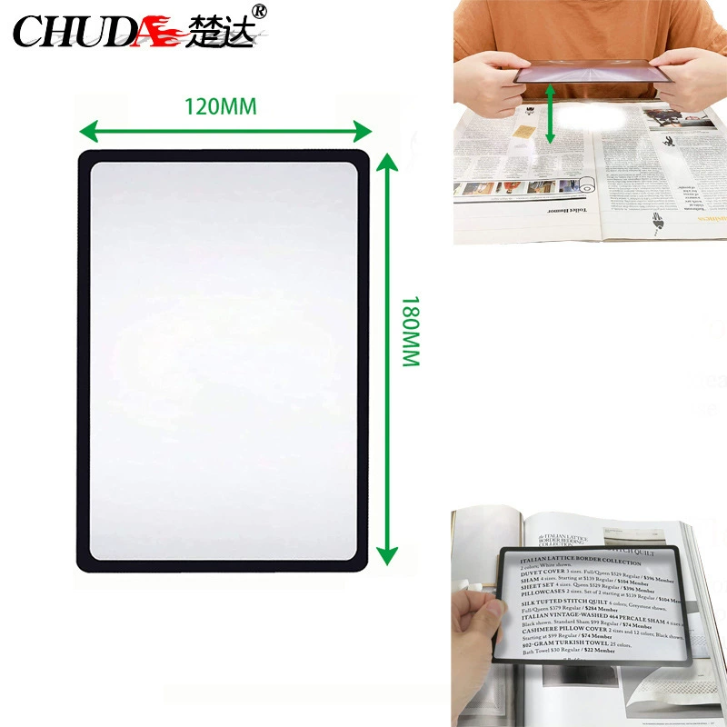 Chuda A5 Визитная карточная Лупа Тонкая портативная 180x120 мм Большой Размер Прозрачная лупа из ПВХ