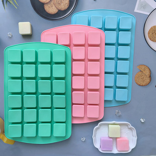 24 even square silicone ice mold homemade brown sugar nougat square model chocolate mold 673