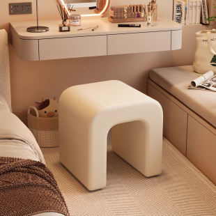 Makeup Stool Cream Style Dressing Table Stool Girl's Bedroom Soft Bag Stool Master Bedroom Cloakroom Nail Stool Sofa Low Stool