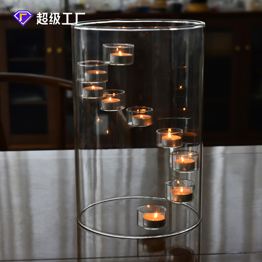 Candelabro de Vidrio Extra Grande de Borosilicato para Cenas Románticas y Hogar